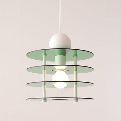 Contemporary Nordic Colorful Acrylic Flying Saucer 1-Light Pendant Light For Bedroom