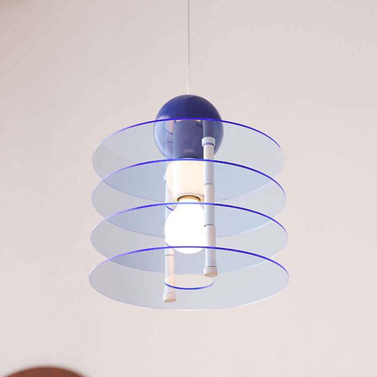 Contemporary Nordic Colorful Acrylic Flying Saucer 1-Light Pendant Light For Bedroom