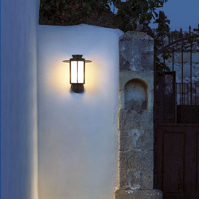 Outdoor Waterproof Coffee Cylinder Lantern 1-Light Patio Landscape Light