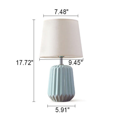 Nordic Macaron Ceramic Fabric 1-Light Table Lamp