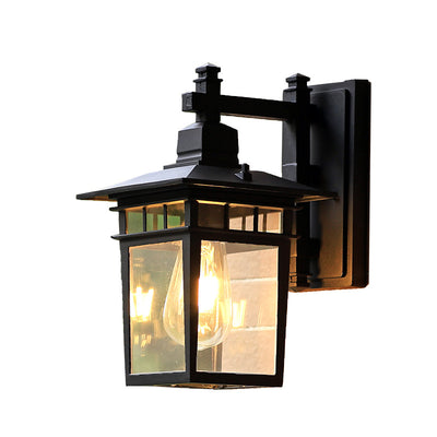 Retro Industrial Square Cage Outdoor Waterproof Wall Sconce Lamp