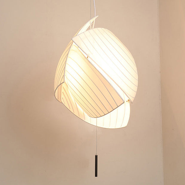 Contemporary Scandinavian Irregular Sail Fabric 3-Light Pendant Light For Living Room