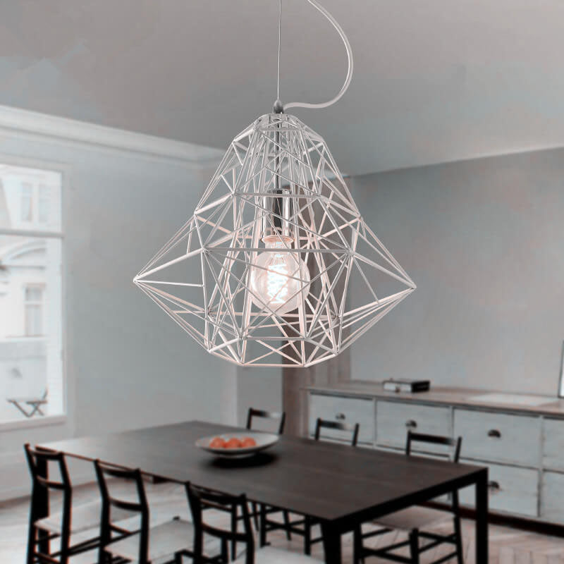 Vintage Industrial Iron Cage 1-Light Pendant Light