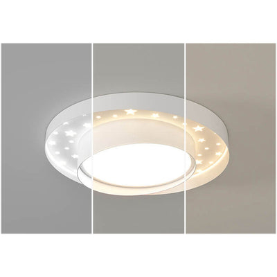 Nordic Minimalist Round Star Effect LED Flush Mount Ceiling Light