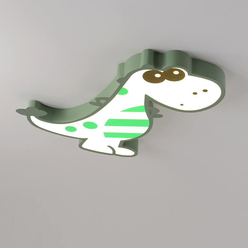 Plafonnier LED à montage encastré en forme de dinosaure créatif de dessin animé 