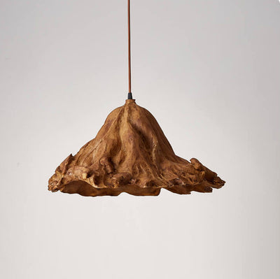 Vintage Lotus Leaf Resin 1-Light Pendant Light