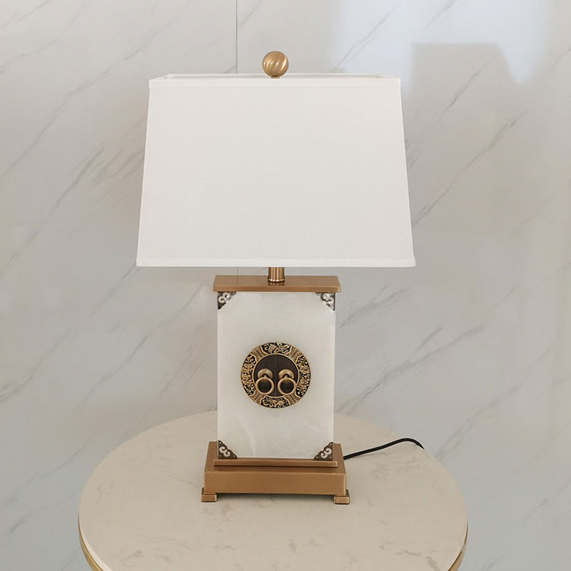 Chinese Light Luxury Lucite Copper 1-Light Table Lamp