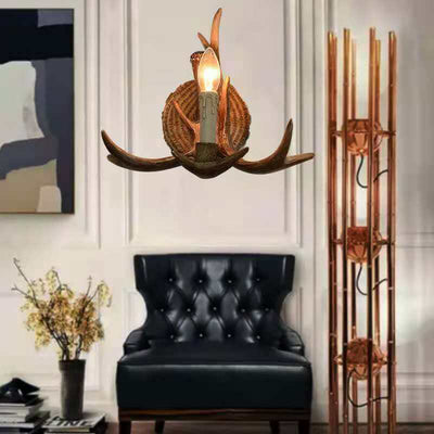 Modern Resin Retro Deer Head 1-Light Wall Sconce Lamp