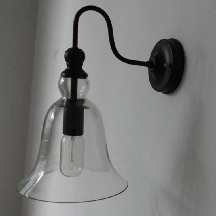 Industrielle Vintage Glocke aus klarem Glas mit 1 Leuchte Wandleuchte 