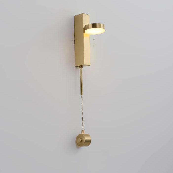 Modern Luxury Square Brass Suspension Chain LED Wall Sconce Lamp