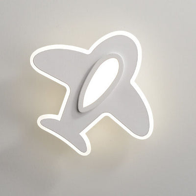 Lampe d'applique murale LED d'avion créatif de dessin animé 