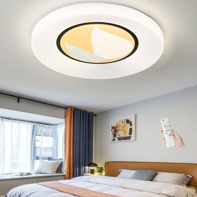 Modern Minimalist Round Painted Acrylic LED Flush Mount Ceiling Light