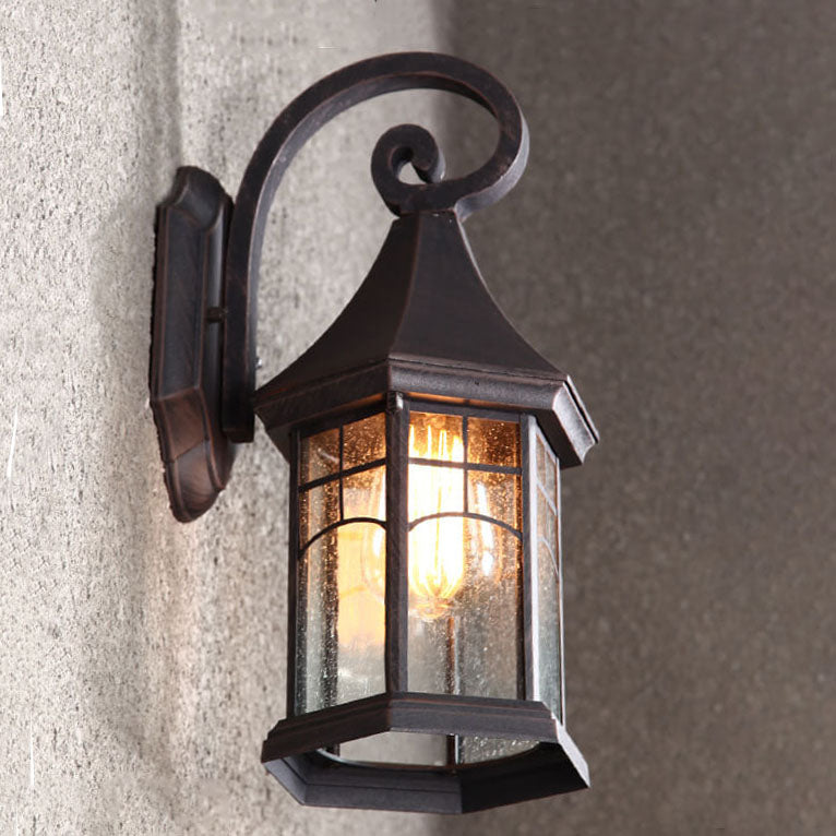 Retro European Lantern Waterproof 1-Light Outdoor Wall Sconce Lamp