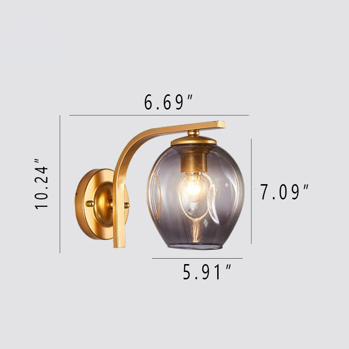 Moderne 1-Licht-Wandleuchte aus Glas, kreative Multi-Stil-Wandleuchte 