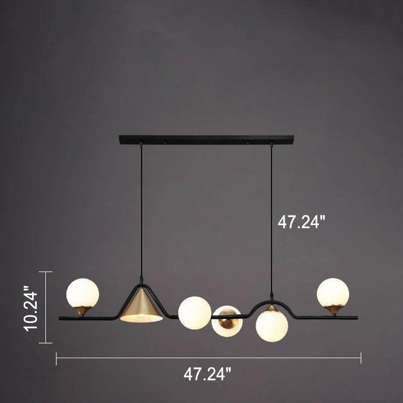 Nordic Creative Light Luxury Round Ball 4/5/6-Light Island Light Chandelier