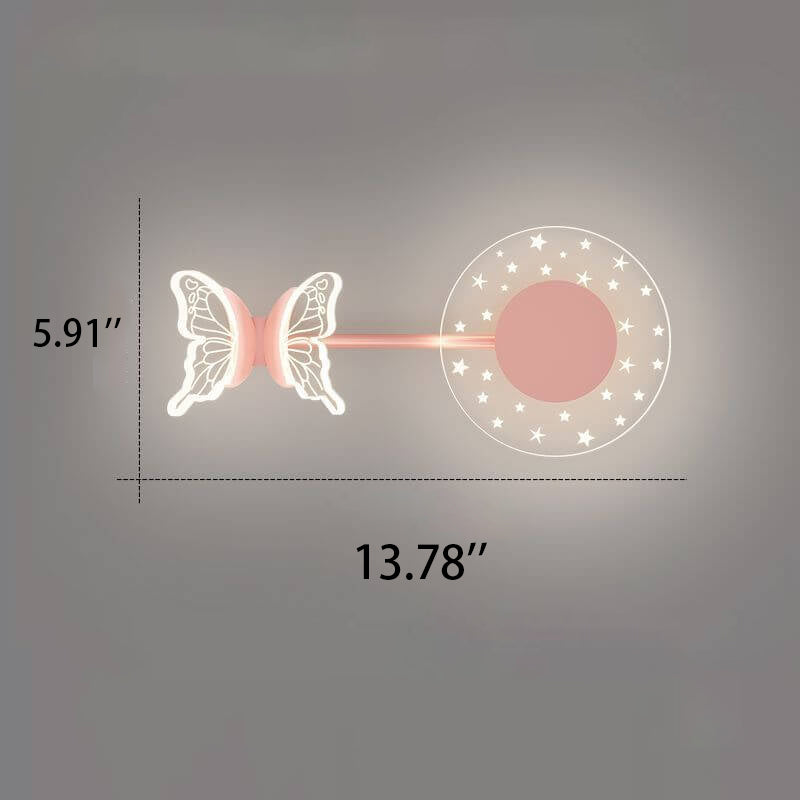 Creative Modern Acrylic Butterfly Star Design LED Wall Sconce Lamp