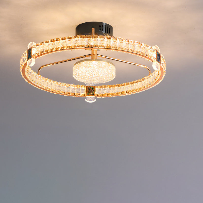 Light Luxury Minimalist Crystal Ring LED Flush Mount Light