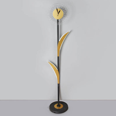 Moderne kreative LED-Kunst-Stehlampe mit Uhr 