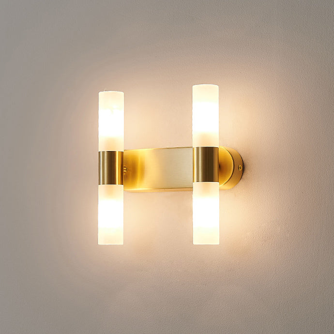 Modern Luxury Column Acrylic Brass 1/2/4 Light LED Wall Sconce Lamp