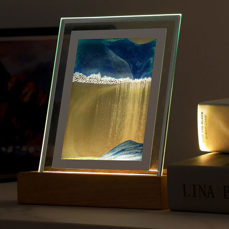 Creative Quicksand Square  LED Night Light Decorative Table Lamp