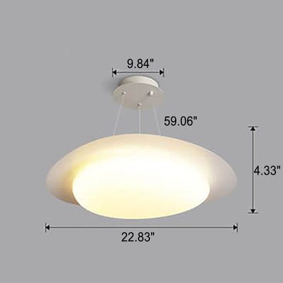 Nordic Minimalist White Pebble Acrylic Iron LED Pendant Light