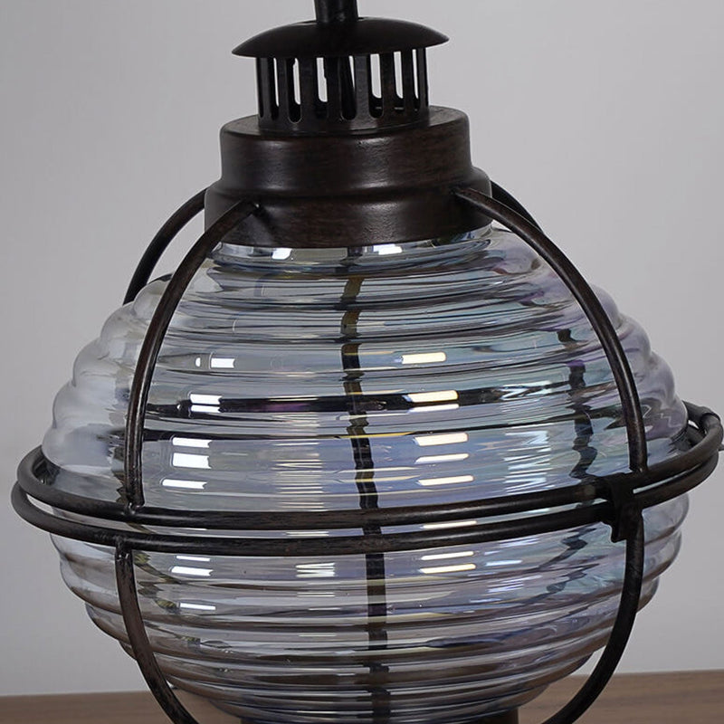 Vintage Iron Glass Horse Lamp Design Fabric 1 - Light Table Lamp