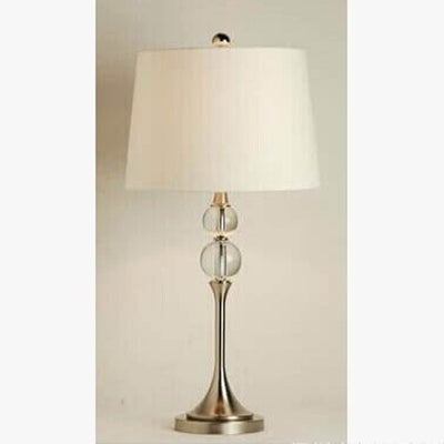 Nordic Simple Double Bead Crystal Base Design 1-Light Table Lamp
