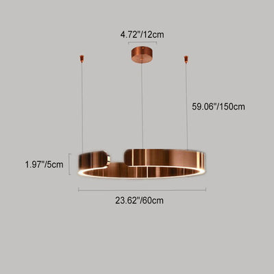 Suspension LED ronde minimaliste moderne en acier inoxydable 