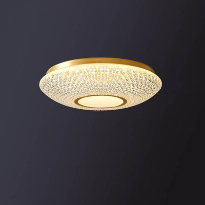 Plafonnier LED encastré en laiton en forme de bol rond de luxe moderne 