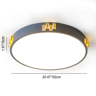 Plafonnier LED encastré en bois creux rond simple nordique 