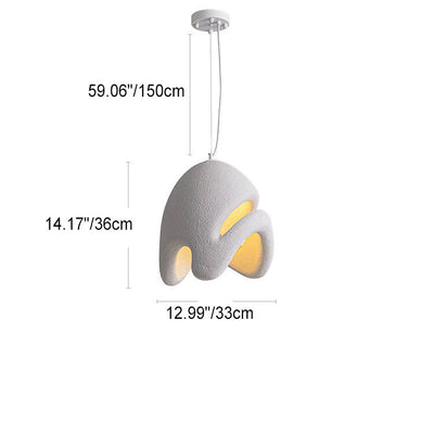 Modern Minimalist Creative Round Shell Cone Cream 1-Light Pendant Light