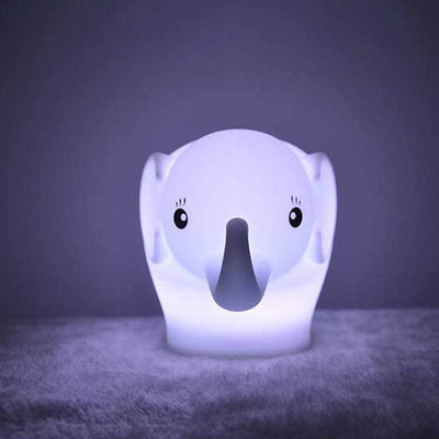 Lampe de table créative en forme d'éléphant en silicone USB Pat LED 