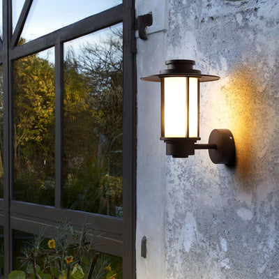 Lanterne d'extérieur étanche à cylindre de café, éclairage paysager de patio à 1 lumière 