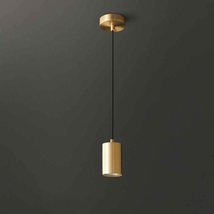 Nordic Minimalist Copper Column Mini 1-Light Pendant Light