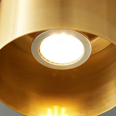 Lampe suspendue à 1 lumière en forme de colonne en laiton noyer de luxe nordique 