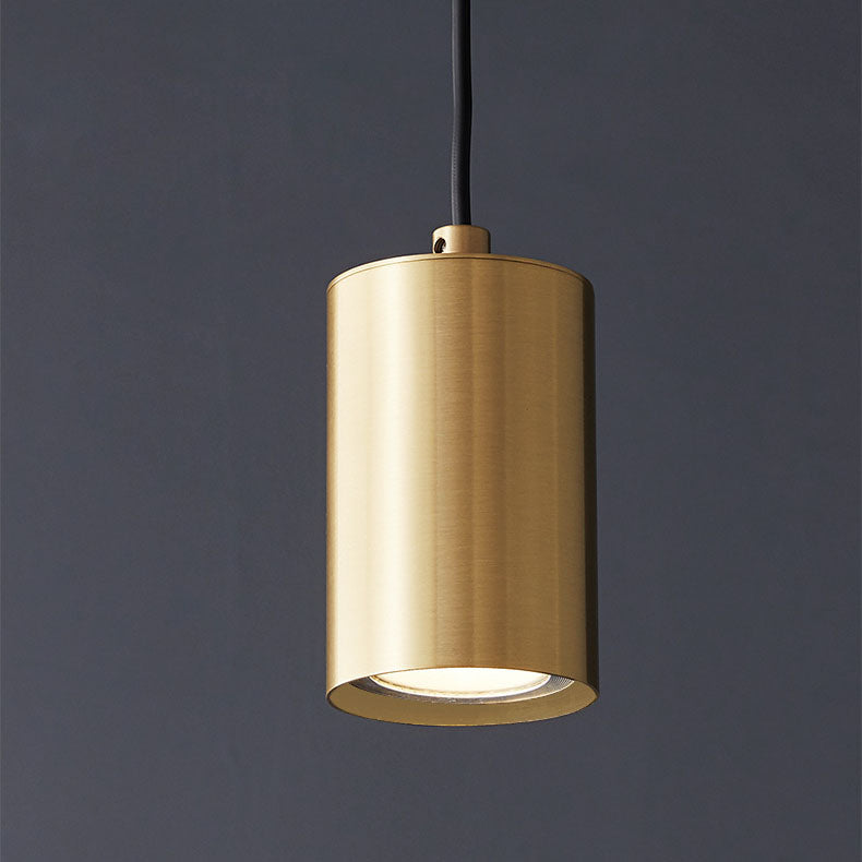 Nordic Minimalist Copper Column Mini 1-Light Pendant Light