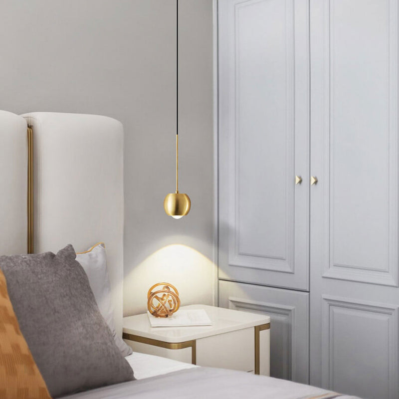 Nordic Light Luxury Full Brass Cylindrical Mini LED Pendant Light