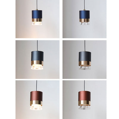 Nordic Light Luxury Cylindrical Aluminum Acrylic LED Pendant Light