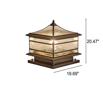 Europäisches Messing-Glas-Quadrat 1/2 Licht Wasserdichtes Säulen-Landschaftslicht im Freien