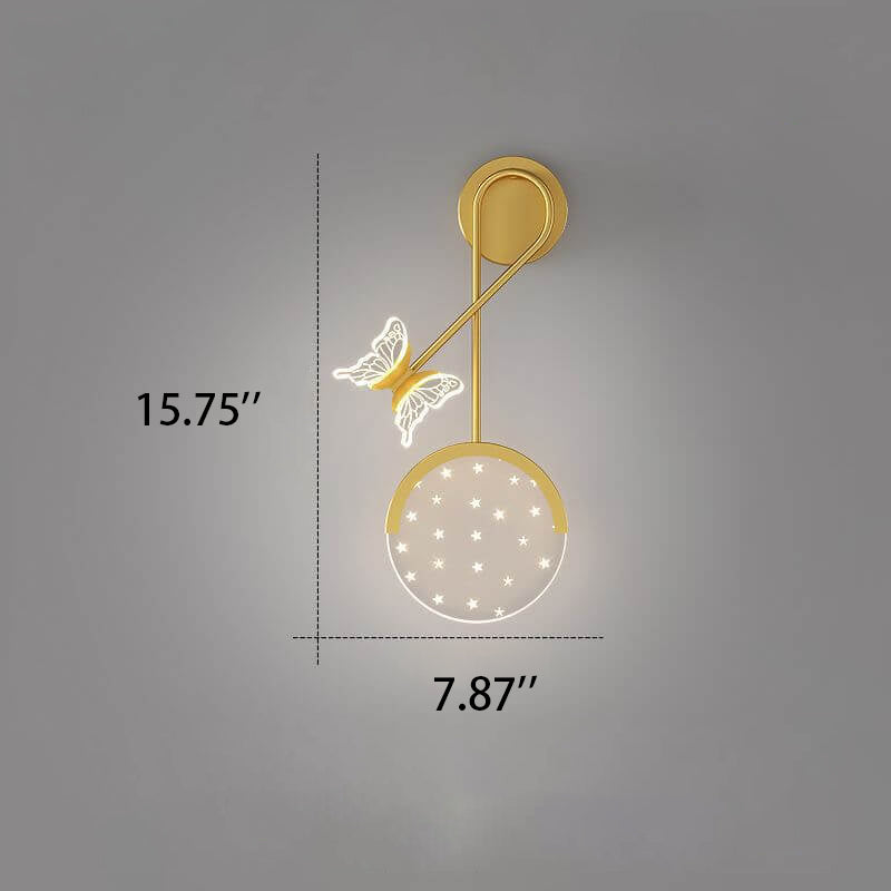 Creative Modern Acrylic Butterfly Star Design LED Wall Sconce Lamp