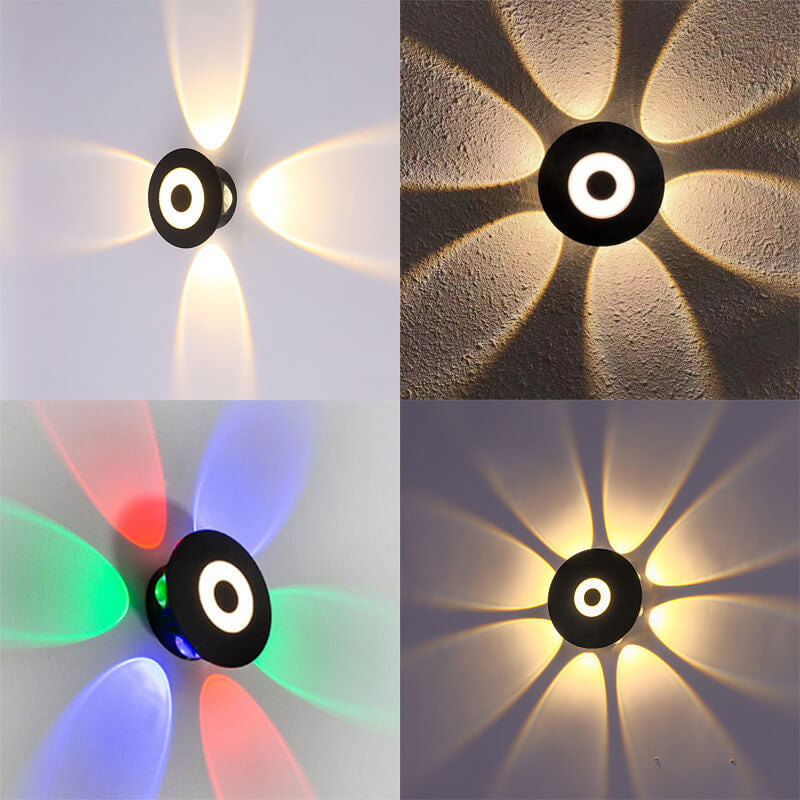 Modern Waterproof Disc Petal Effect LED Outdoor Decorative Wall Sconce Lamp