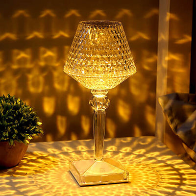 Lampe de Table créative en verre de vin en diamant acrylique, veilleuse décorative en forme de prune 