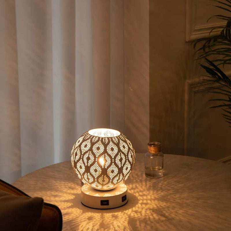 Creative Spherical Metal Projection 1-Light Decorative Table Lamp