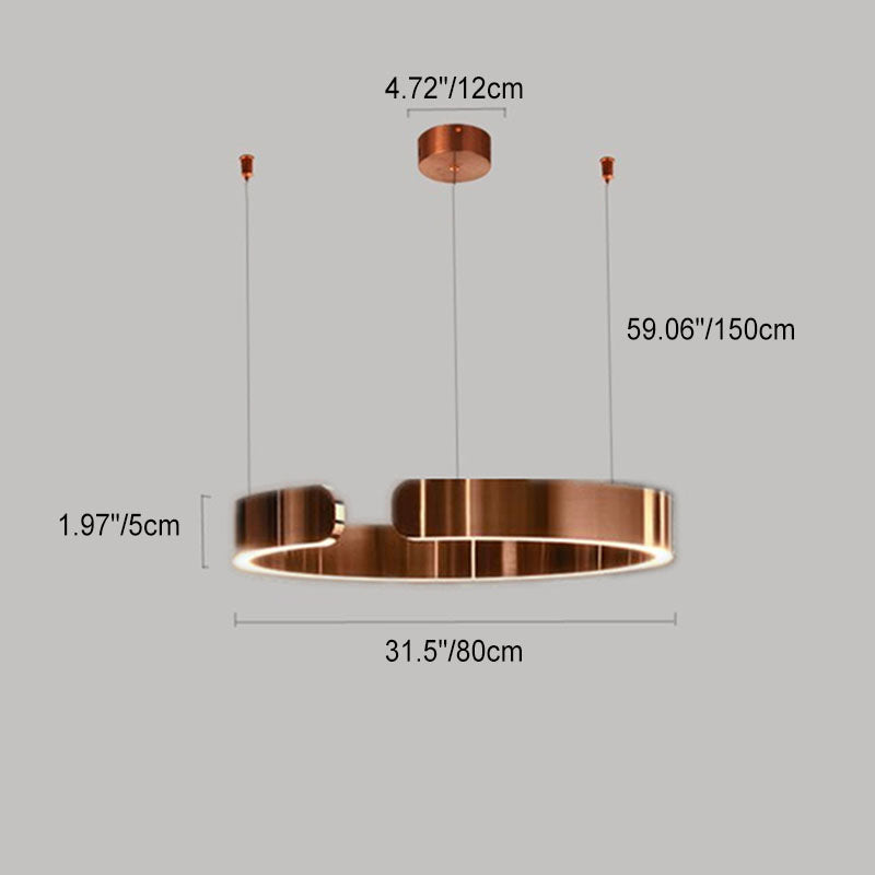 Suspension LED ronde minimaliste moderne en acier inoxydable 