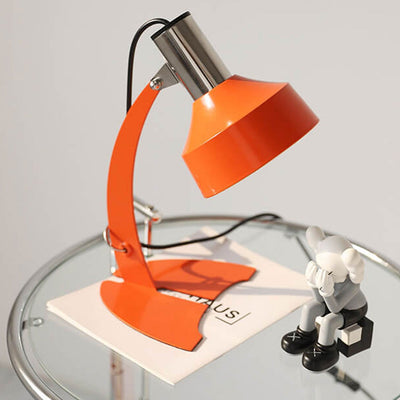 Vintage Orange Iron Dome Shade Fishtail Base 1-Licht Tischlampe