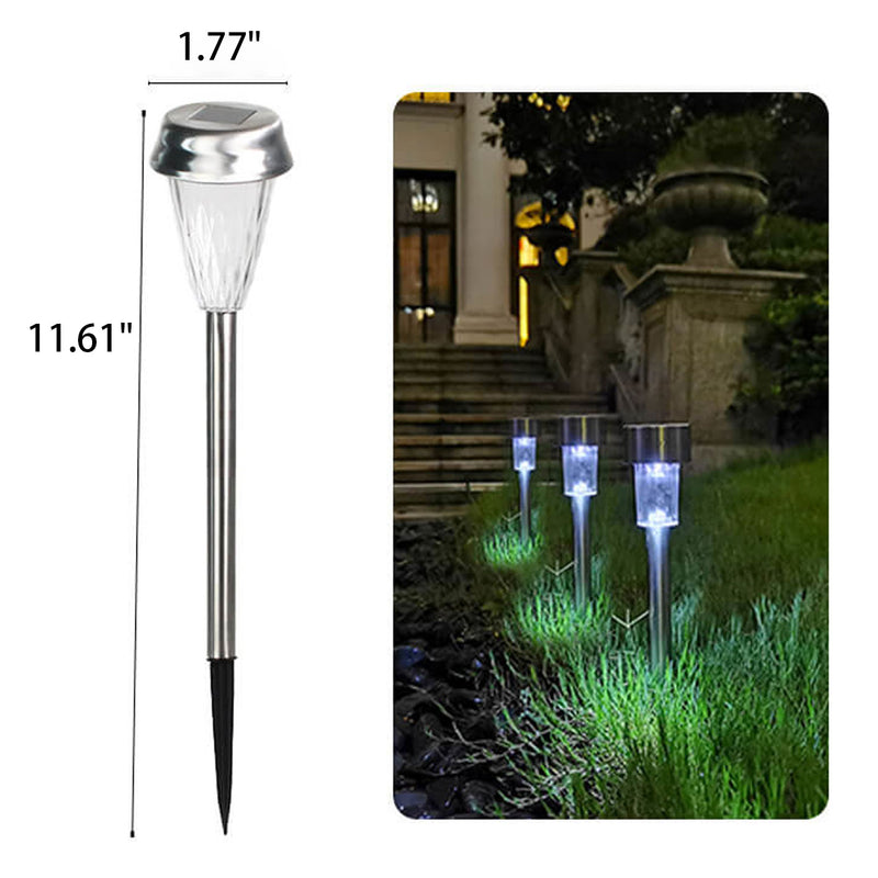 Solar Stainless Steel Column LED Outdoor Garden Decorative Ground Insert Landscape Light