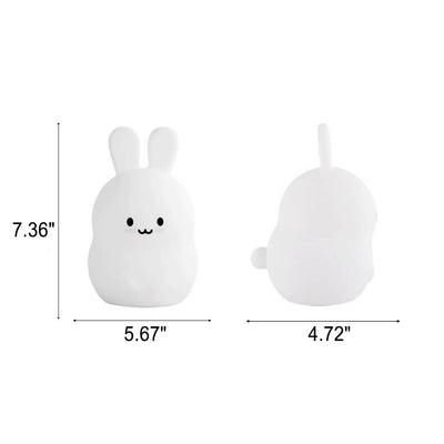 Modern Creative Cute Rabbit Pat Silicone USB LED Night Light Table Lamp