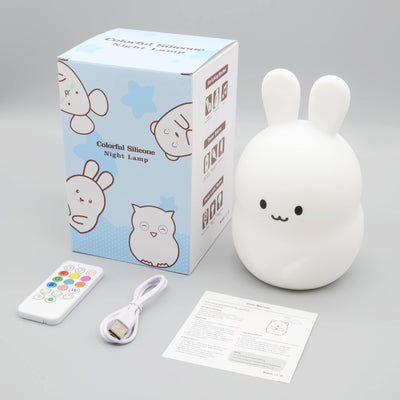 Lampe de Table LED USB en Silicone, lapin mignon et créatif moderne, veilleuse 