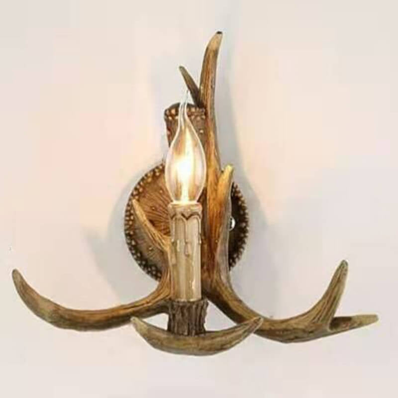 Modern Resin Retro Deer Head 1-Light Wall Sconce Lamp