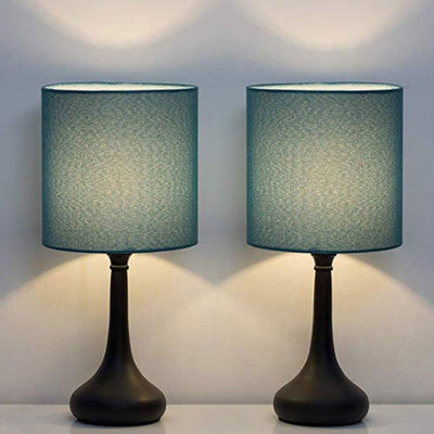 Nordic Minimalist Blue Fabric Teardrop Base 1-Light Table Lamp